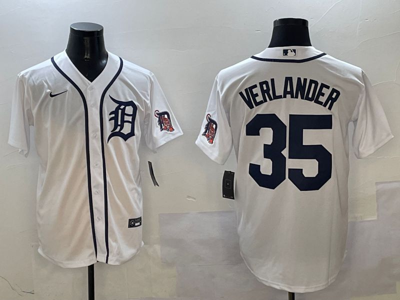 Men Detroit Tigers #35 Verlander White Game 2025 Nike MLB Jersey style 1